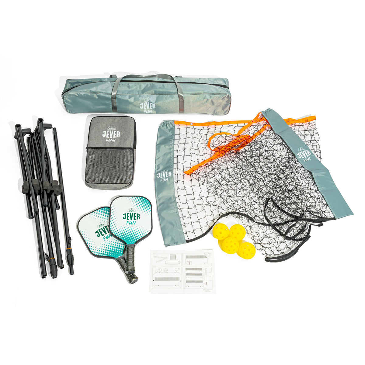 Jever Bier Pickleball Set aufstellbares Netz 2 Schläger Bälle Outdoorsport