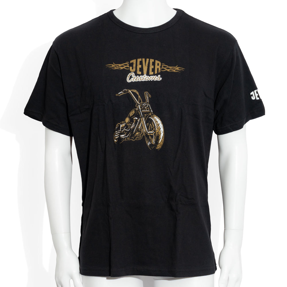 Jever Bier T-Shirt Gr. XL Customs Motorrad und Logo in Gold schwarz