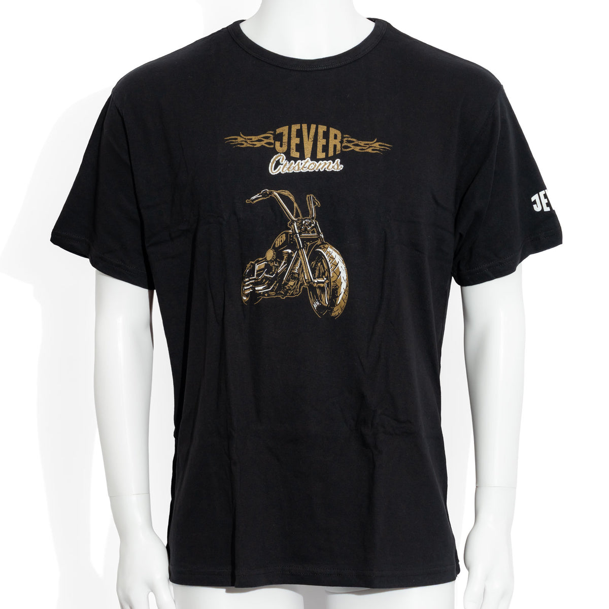 Jever Bier T-Shirt Gr. XL Customs Motorrad und Logo in Gold schwarz