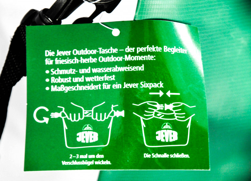 Jever Bier Tasche Outdoor-Tasche Wetterfest grün Dry Bag Schultergurt – Ansicht 2