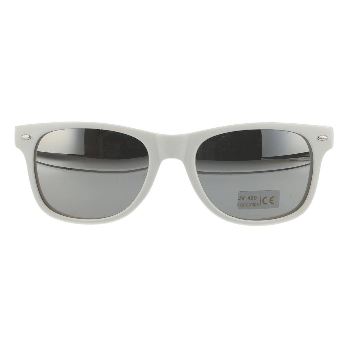 Jim Beam Sonnenbrille weiß UV 400 Spiegelglas Wayfarer Style Fan Artikel