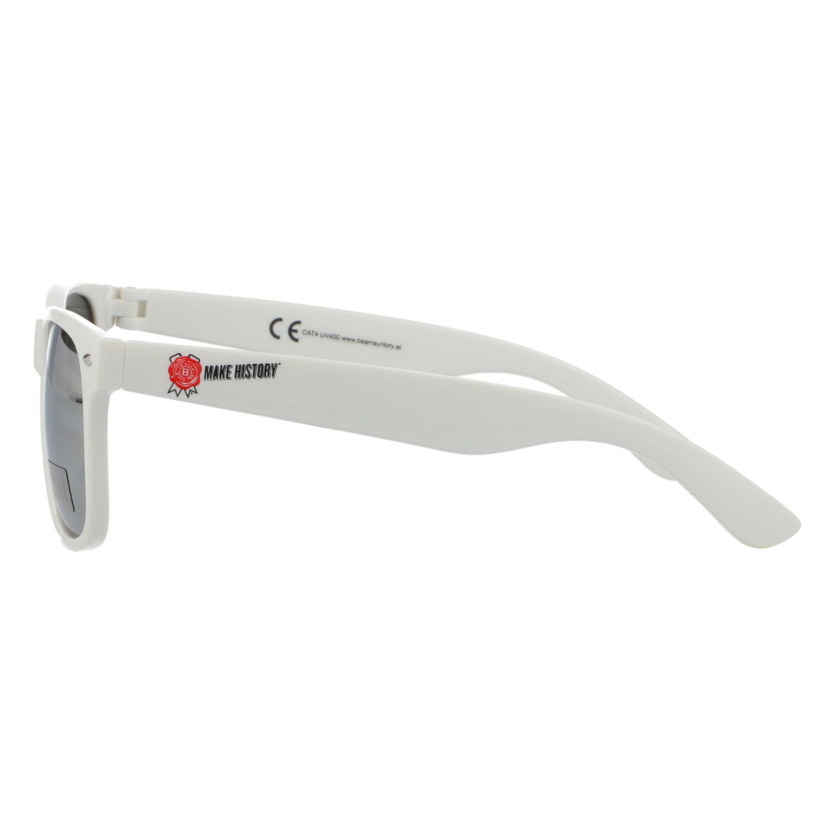 Jim Beam Sonnenbrille weiß UV 400 Spiegelglas Wayfarer Style Fan Artikel – Ansicht 3