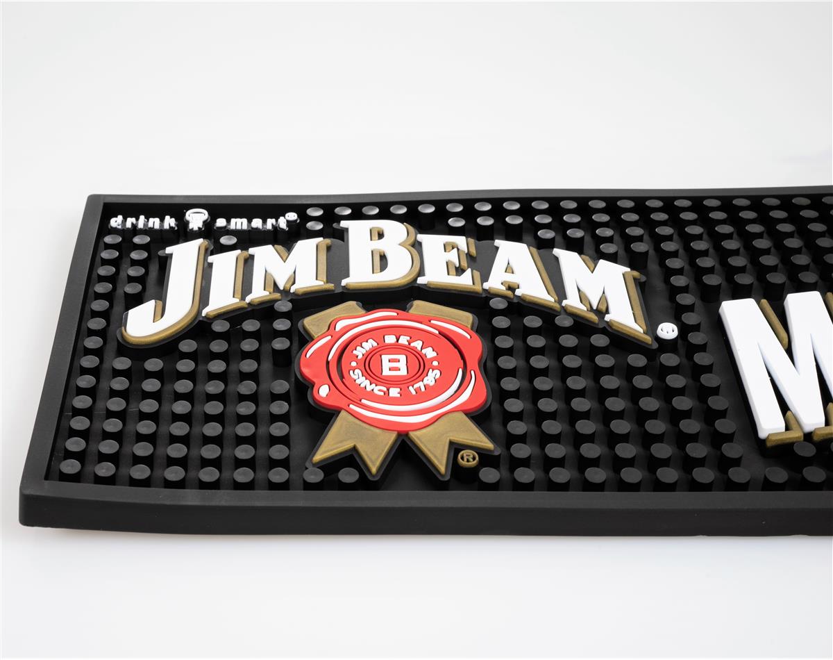 Jim Beam Whisky Barmatte Abtropfmatte Barzubehör XL schwarz 61 x 13 x1 – Ansicht 3