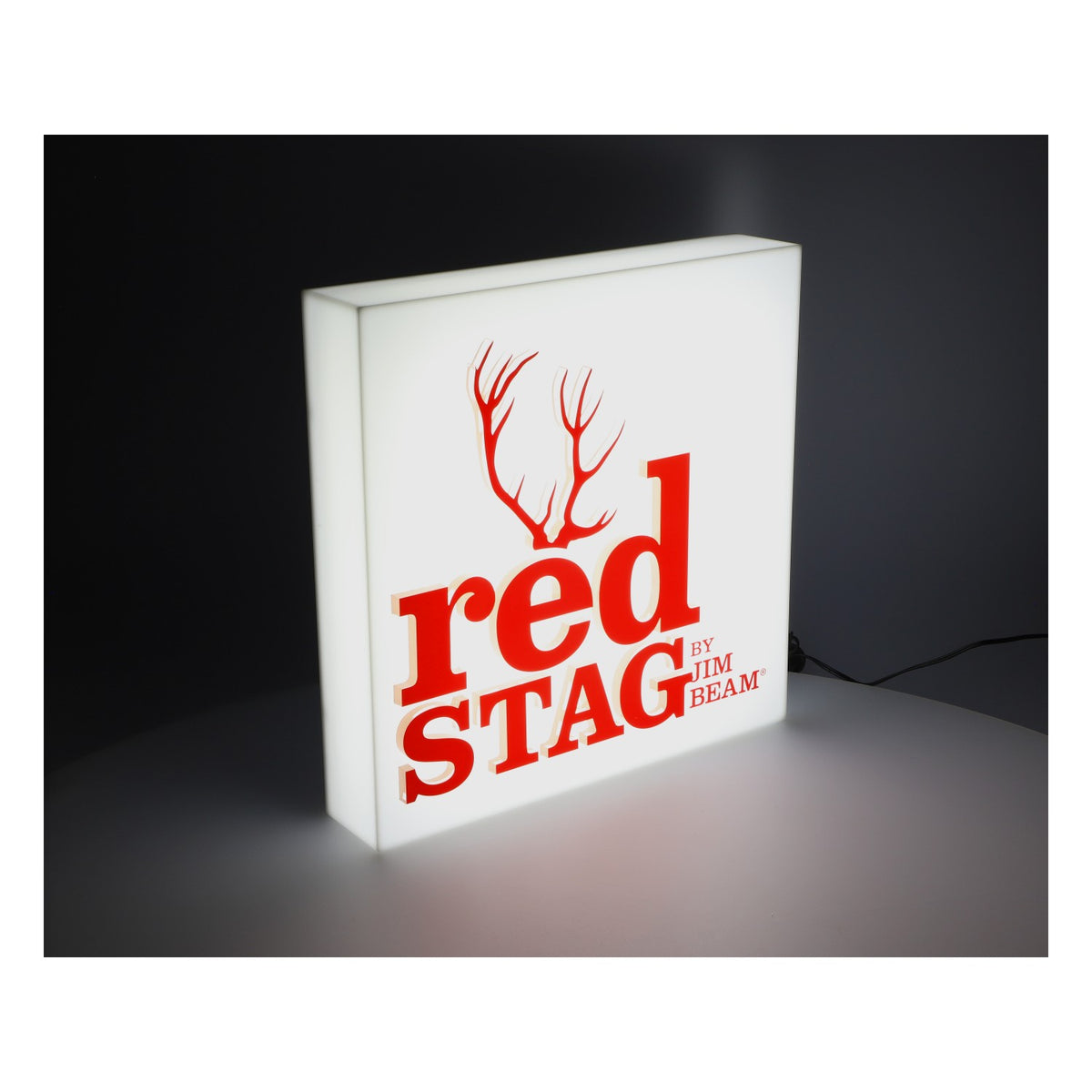 Jim Beam Whisky LED Leuchtreklame Leuchtwerbung 30x30cm "Red Stag" – Ansicht 6