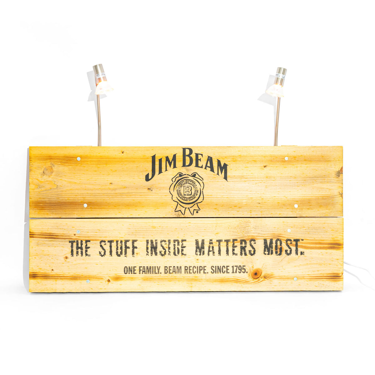 Jim Beam Whisky Neon Leuchtreklame Leuchtwerbung Lampe Echtholztafel – Ansicht 3