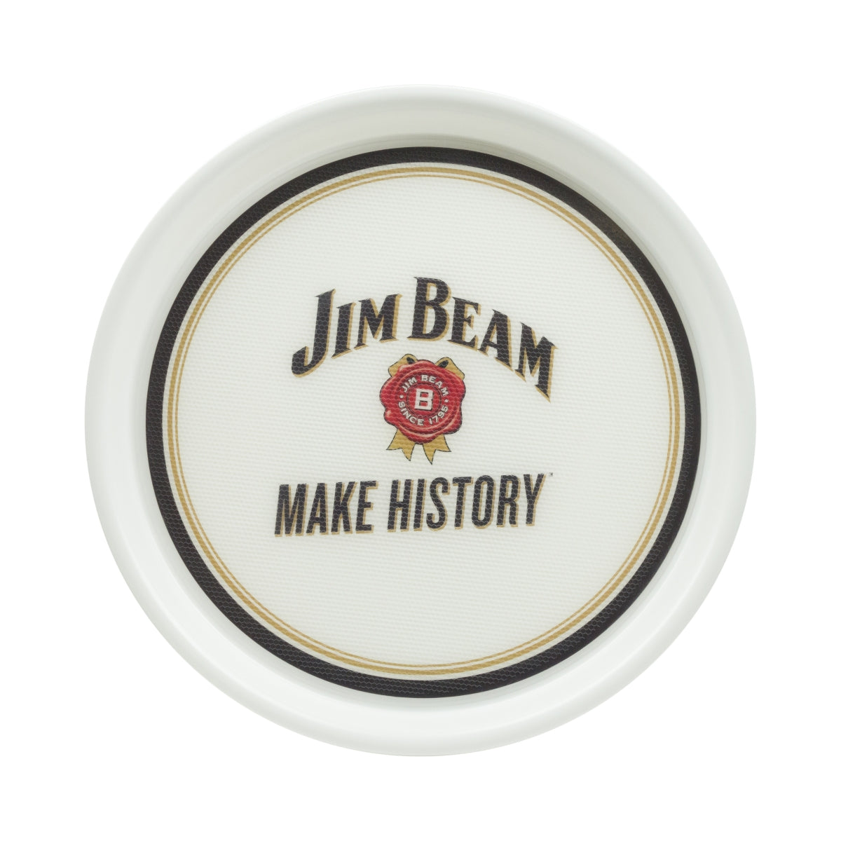 Jim Beam Whisky Tablett Serviertablett Kellnertablett weiß gummiert
