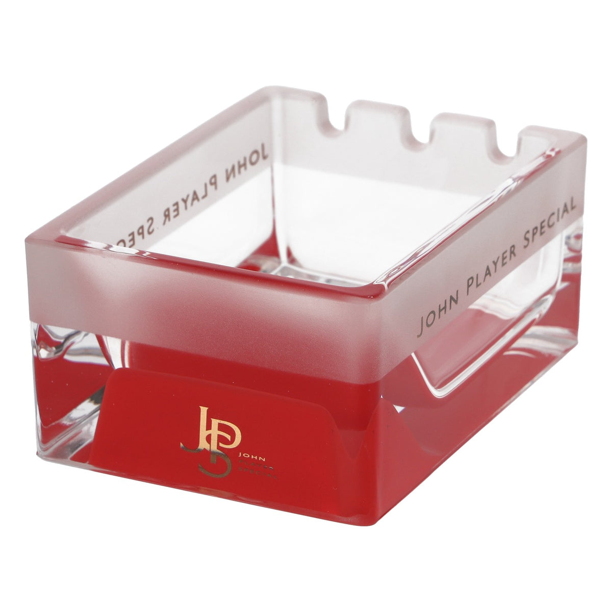 John Player Special Aschenbecher Satiniert roter Boden Glas JPS Exklusiv