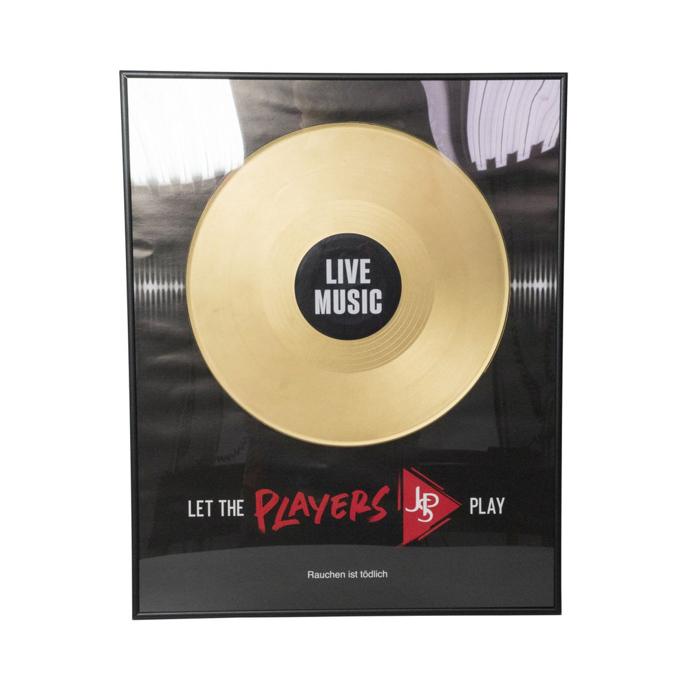 John Player Wandbild Bilderrahmen Live Music 50x40cm Schallplatte Reklame