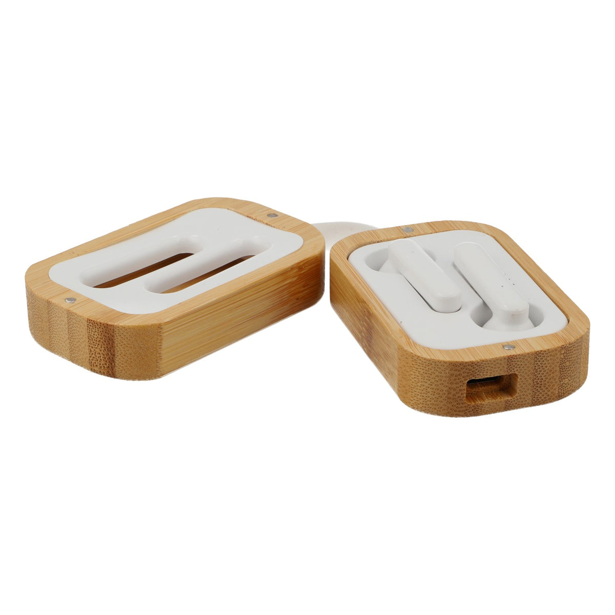 Johnnie Walker Whiskey Earphones Ohrhörer Bluetooth in der Holzbox Ladekabel – Ansicht 3