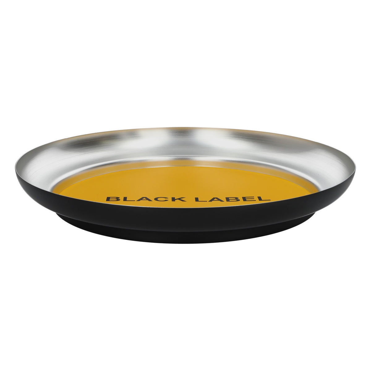 Johnnie Walker Whisky Tablett Serviertablett Vollmetall Black Label gelb – Ansicht 3