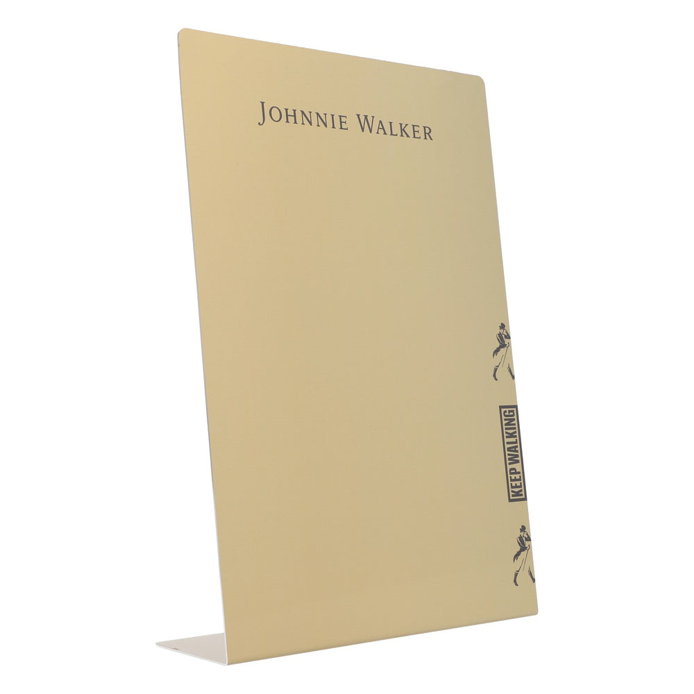 Johnnie Walker Whisky Tischaufsteller Preistafel Gold Blechschild