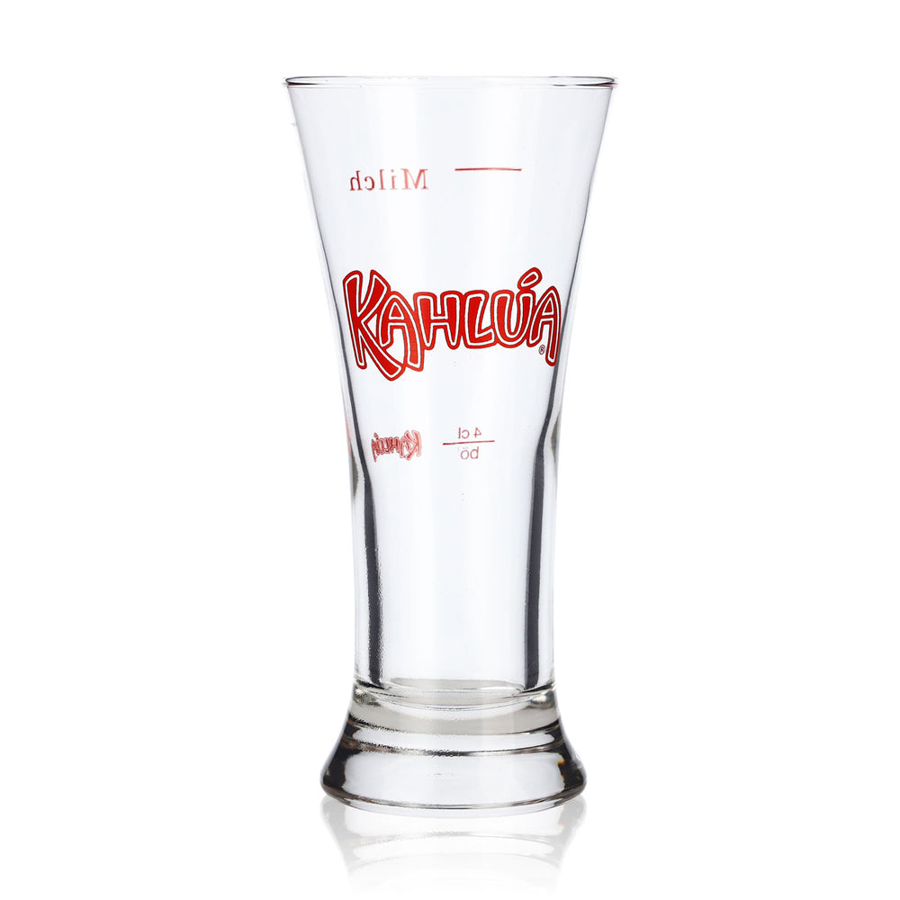 Kahlva Likör Glas Schnapsglas 0,2l rotes Logo 4cl, Milch Eichstrich