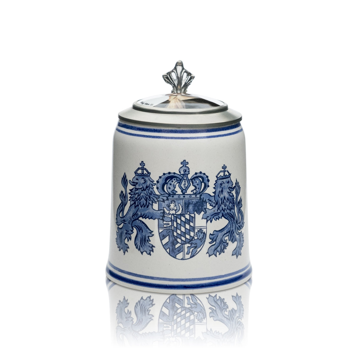 Kaltenberg Sammler Glas 0,5l Bier Krug Humpen Seidel König Max II. Zinndeckel