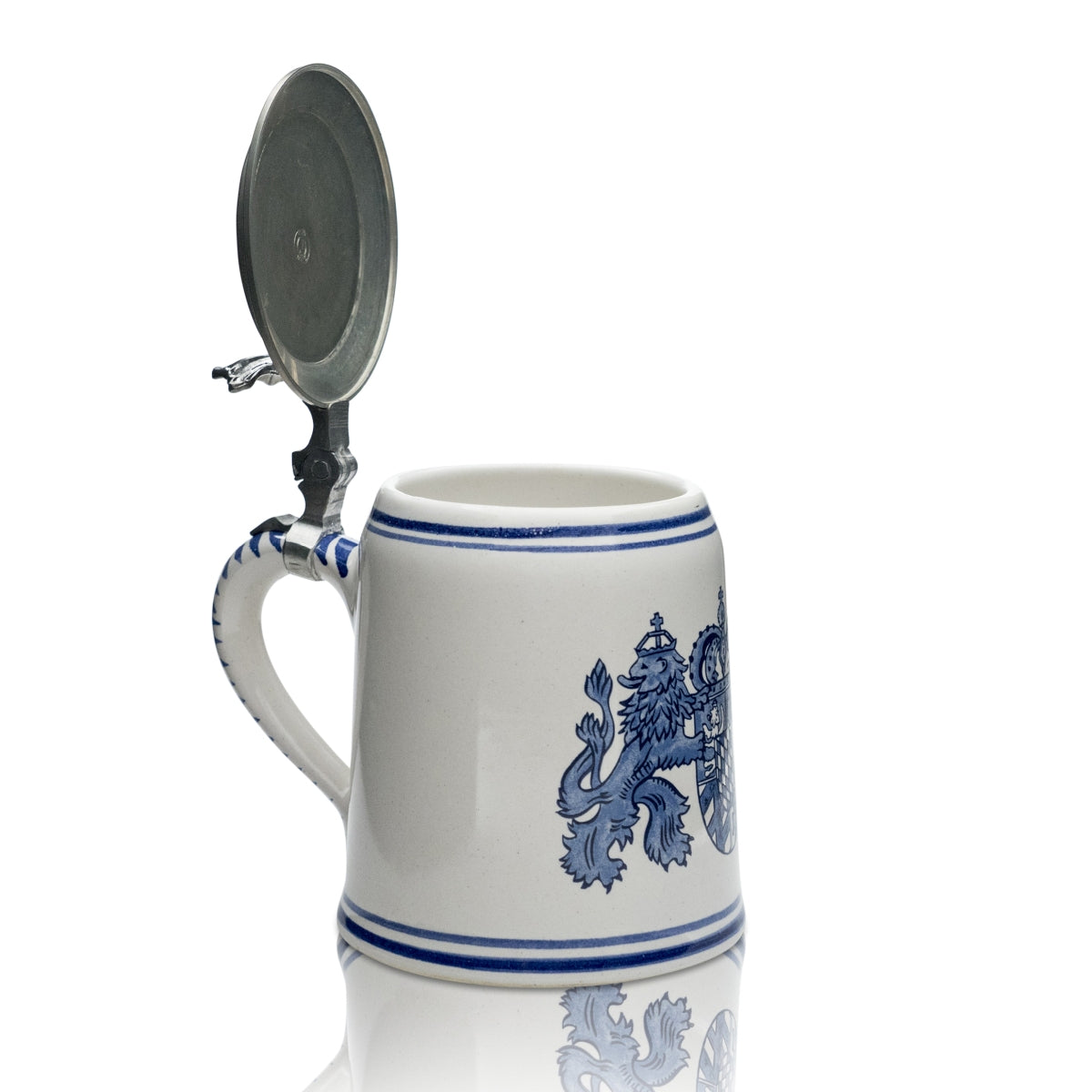 Kaltenberg Sammler Glas 0,5l Bier Krug Humpen Seidel König Max II. Zinndeckel – Ansicht 5