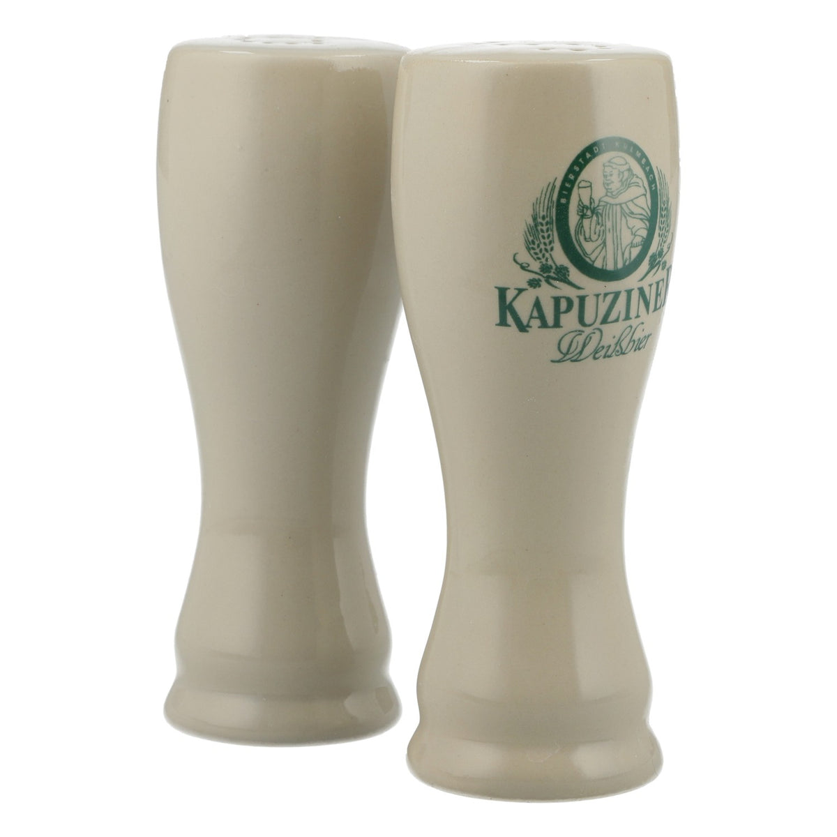 Kapuziner Bier Salz Pfefferstreuer Set Keramik Weißbierglas Design – Ansicht 2