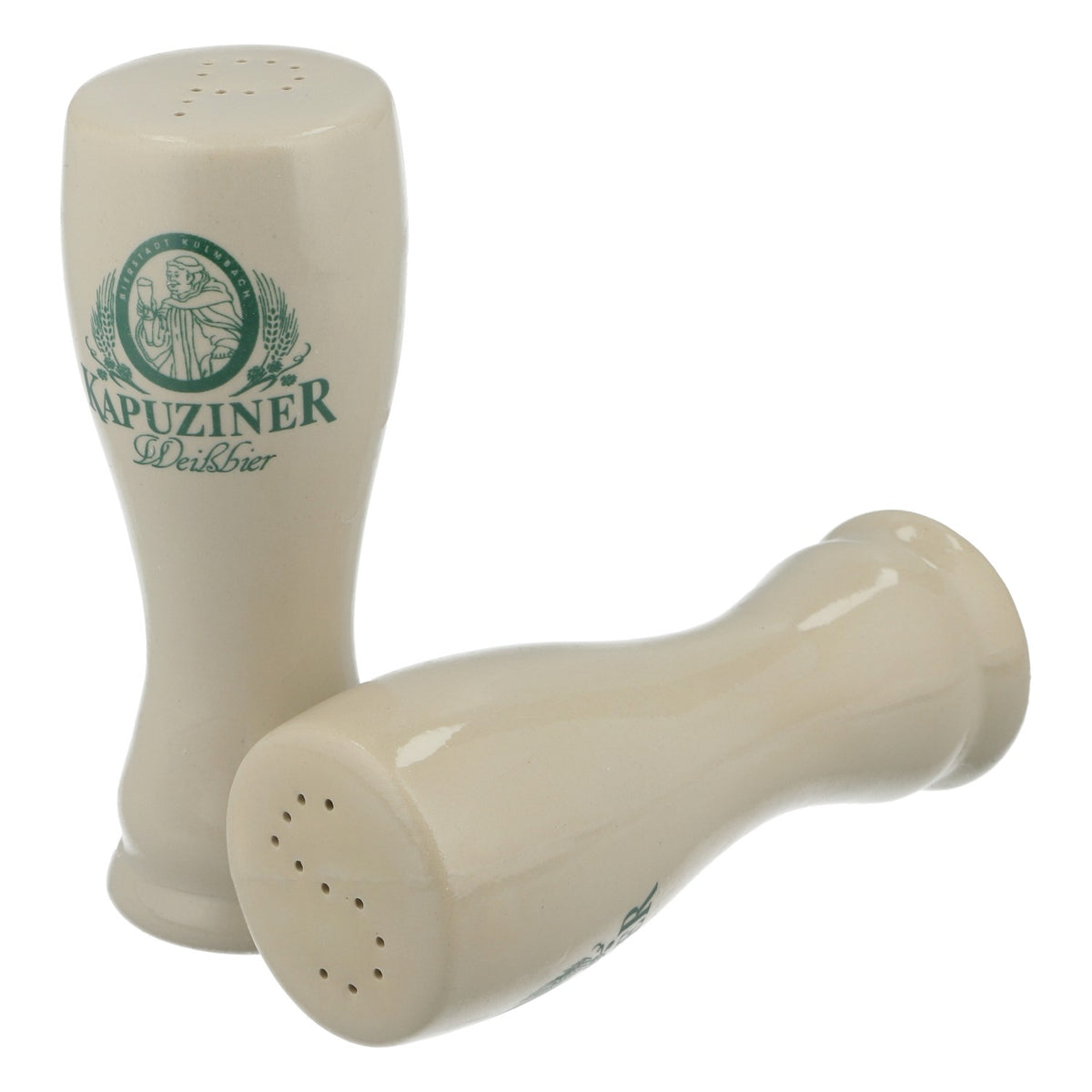 Kapuziner Bier Salz Pfefferstreuer Set Keramik Weißbierglas Design – Ansicht 3