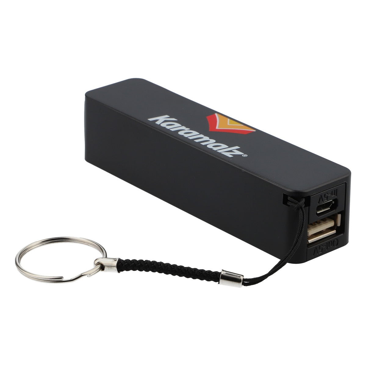 Karamalz Bier Powerbank Handyakku 1800mAh mit Schlüsselanhänger schwarz – Ansicht 4
