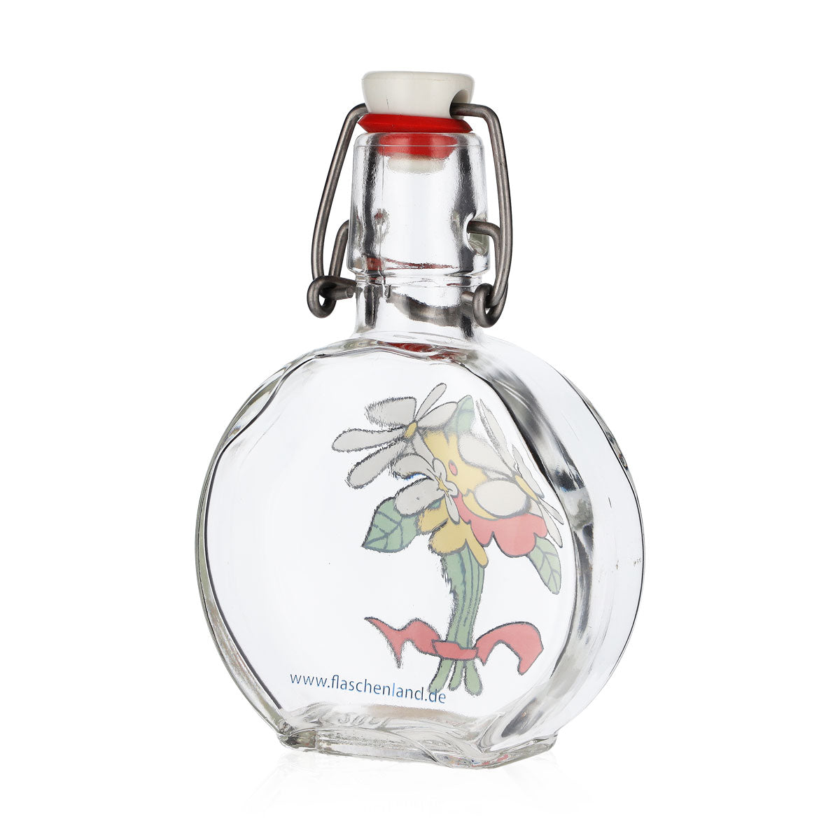 Kefla Schnaps Glas Bügelflasche 0,2l Blumen Motiv Flaschernland Schnapsflasche – Ansicht 4