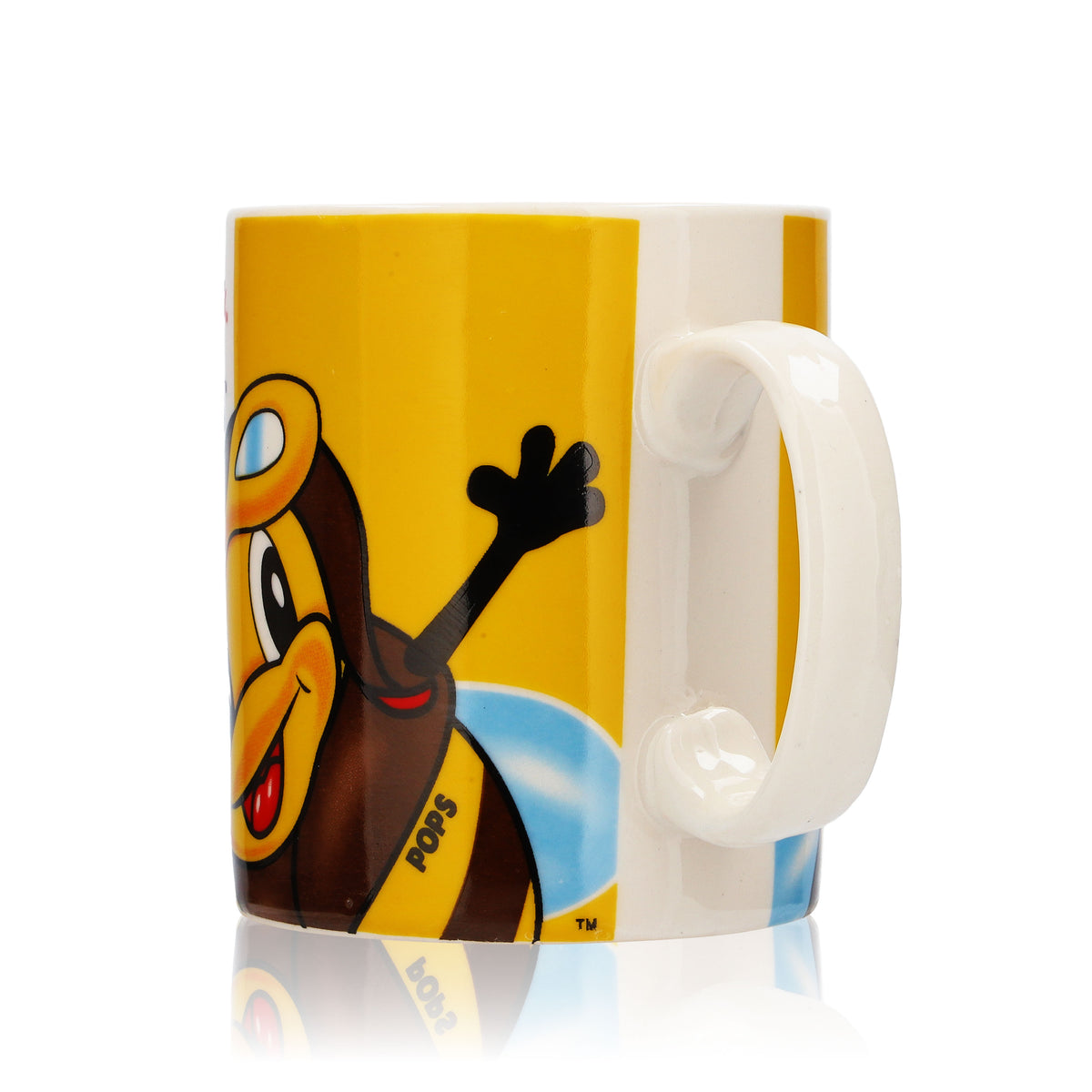 Kelloggs Honey Pops Milchbecher 0,33l Müsli Glas Tasse "Honey Pops" Biene – Ansicht 2