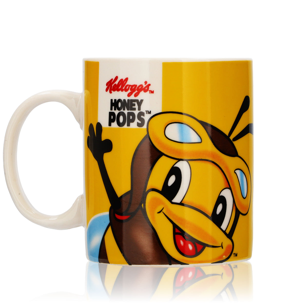 Kelloggs Honey Pops Milchbecher 0,33l Müsli Glas Tasse "Honey Pops" Biene – Ansicht 3