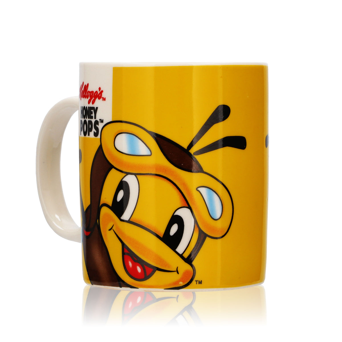 Kelloggs Honey Pops Milchbecher 0,33l Müsli Glas Tasse "Honey Pops" Biene – Ansicht 4