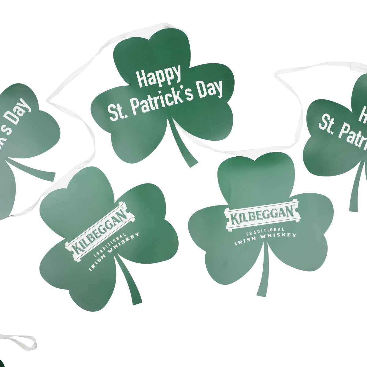 Kilbeggan Whiskey Girlande Kleeblatt St. Parick's Day Wimpel Fahne Party Deko