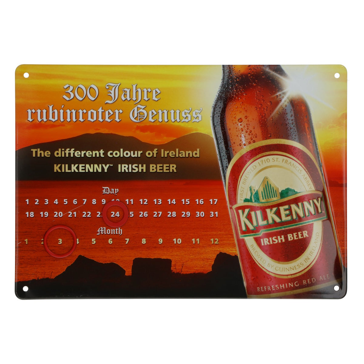 Kilkenny Bier Blechschild Ewiger Kalender Wanddekoration Irish Pup