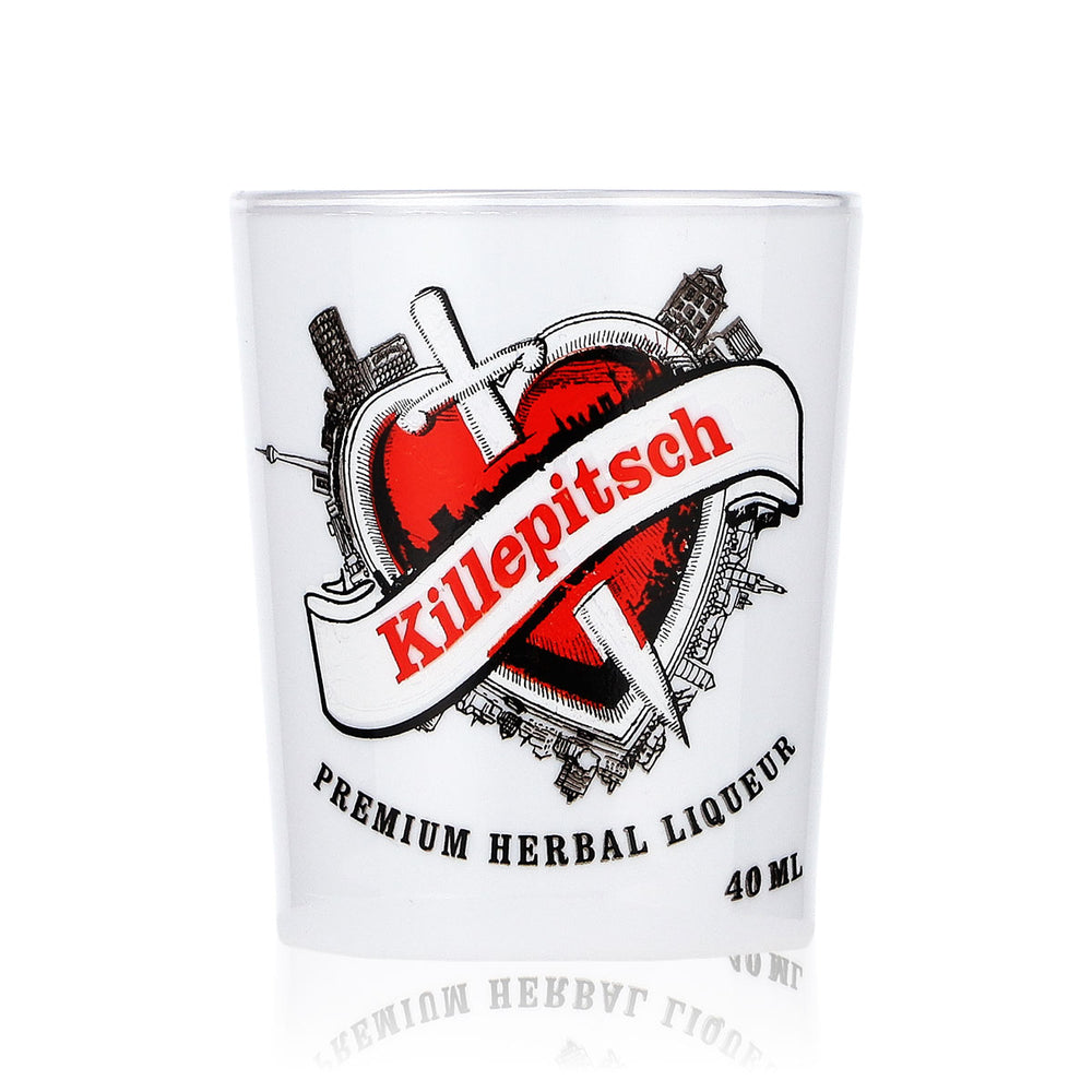 Killepitsch Likör Shot Glas Stamper 4cl Schnapsglas "Weiß" Kunststoff Acryl