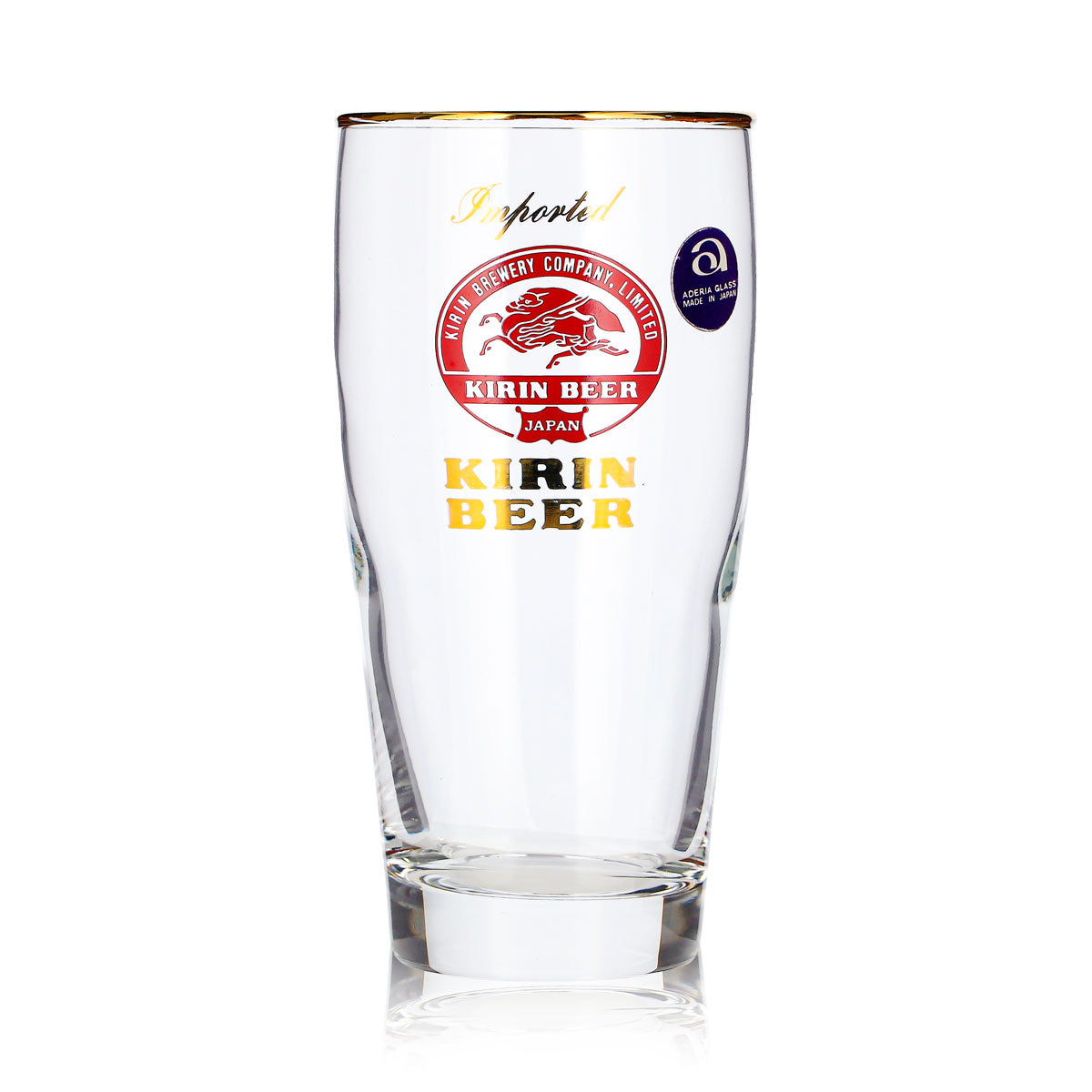 Kirin Ichiban Bier Glas 0,25l Becher Goldrand Imported Goldener Schriftzug – Ansicht 2