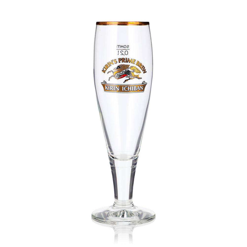 Kirin Ichiban Bier Glas 0,2l Pokal Goldrand Kirin´s Prime Brew Sahm
