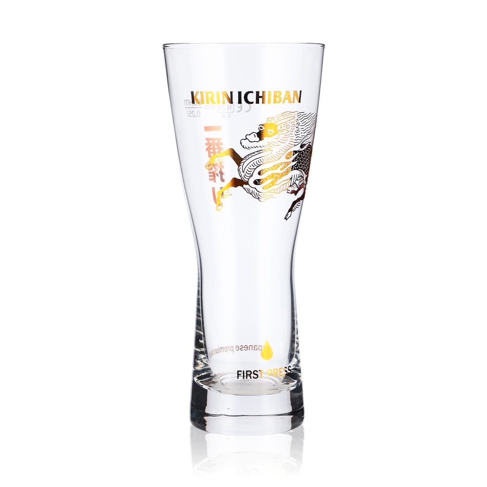 Kirin Ichiban Bierglas Gläser 0,25l Becher Drachenmotiv Gold Sahm Tokyo