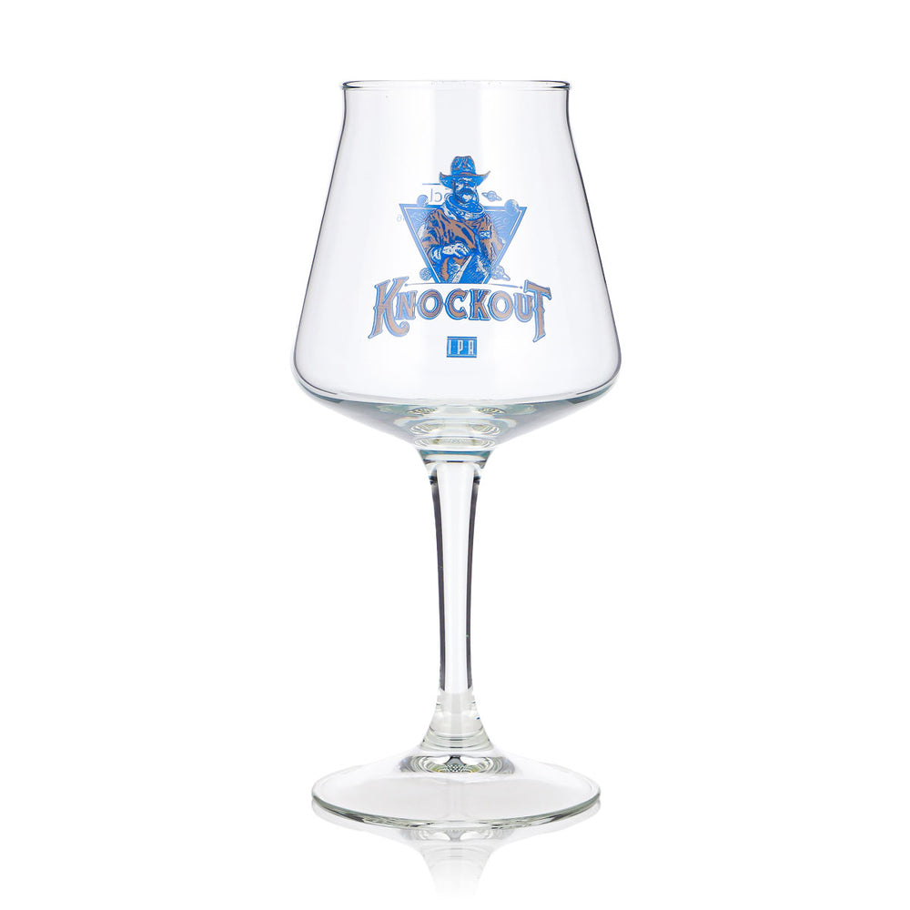 Knockout Bier Glas 0,25l Tulpe blauer Cowboy Tasting Glas Bierglas Pokalglas