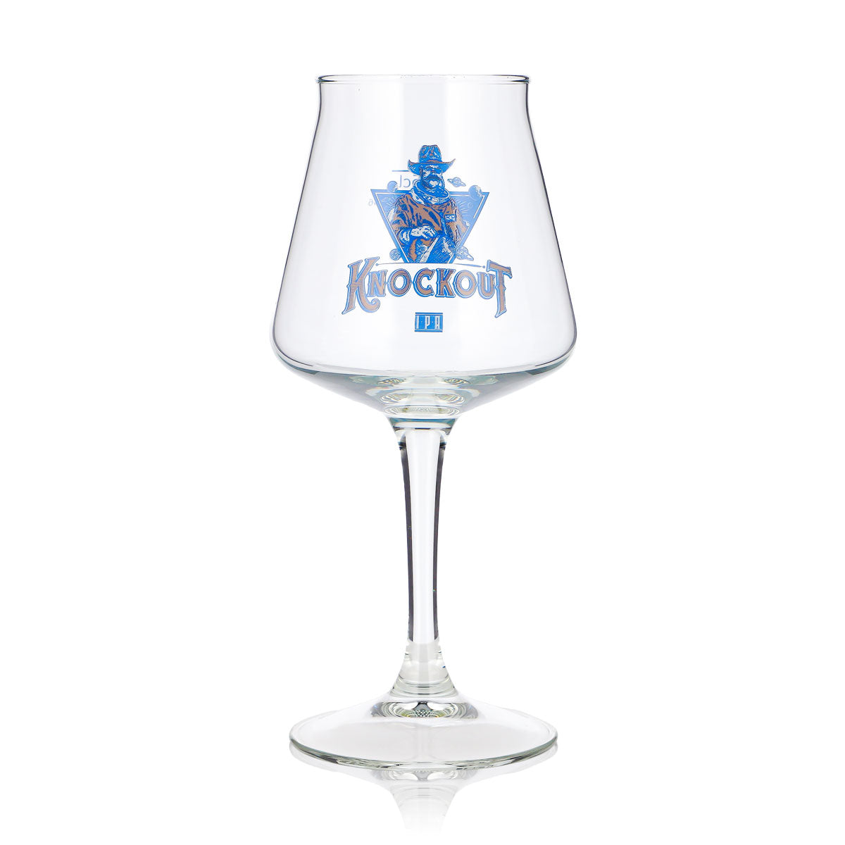 Knockout Bier Glas 0,25l Tulpe blauer Cowboy Tasting Glas Bierglas Pokalglas