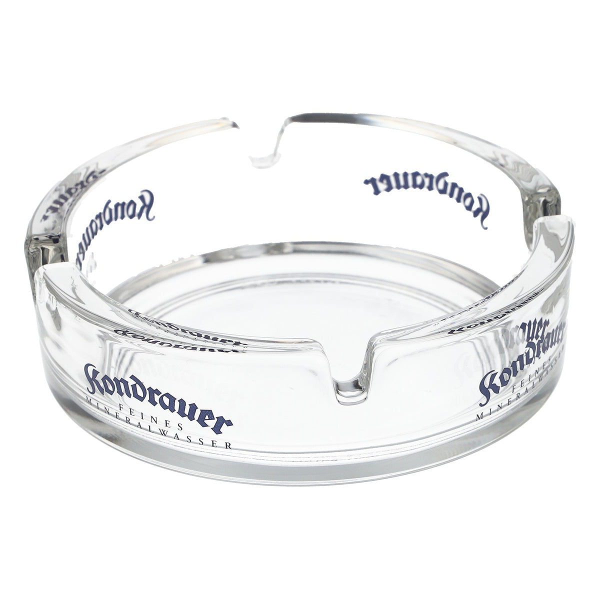 Kondrauer Aschenbecher Glas blaues Logo transparent Sammlerstück Bar – Ansicht 2