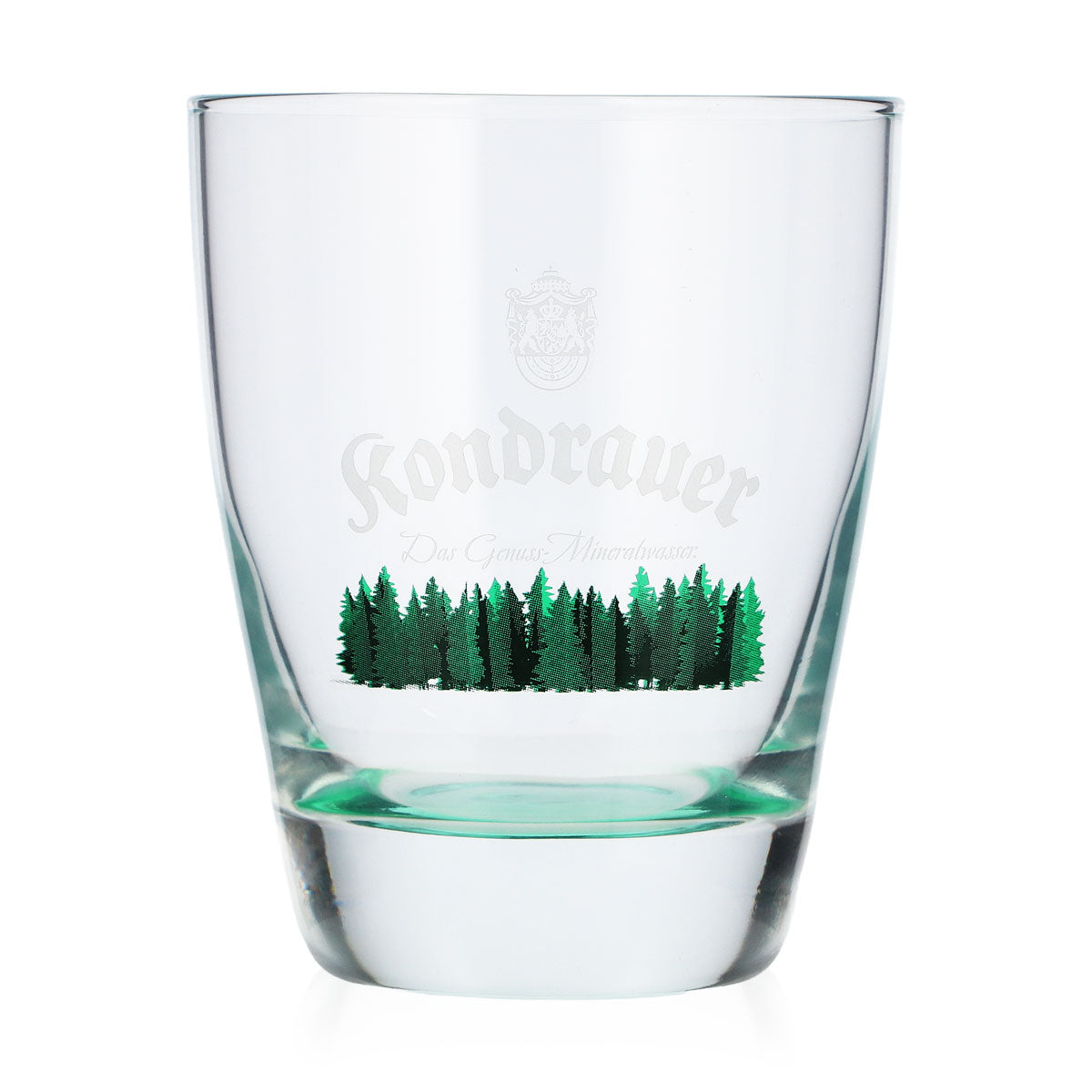 Kondrauer Wasser Glas 0,26l grüner Boden grüne Bäume Sammelglas