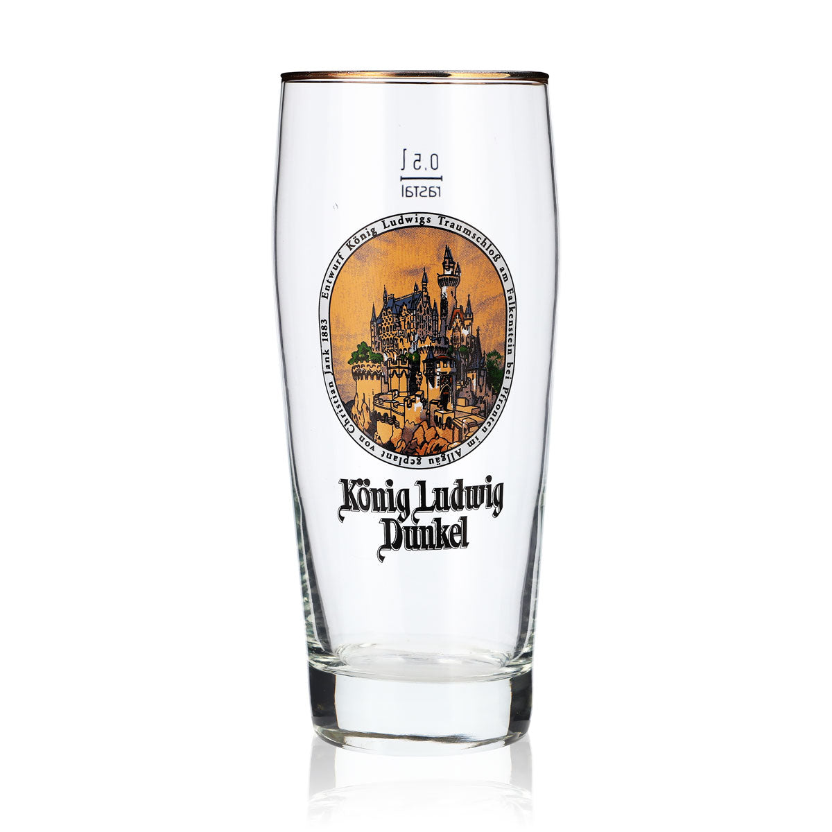 König Ludwig Bier Glas 0,5l Becher Dunkel Traumschloss Allgäu