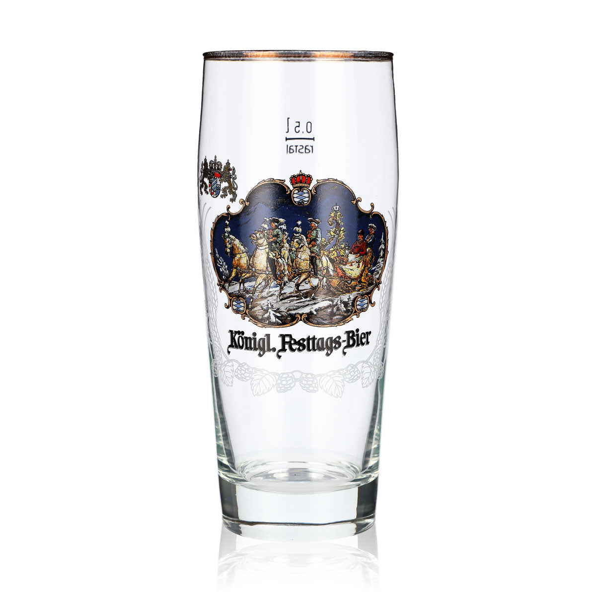 König Ludwig Bierglas Gläser 0,5l Willibecher Sammlerglas Pferd gelb Rastal