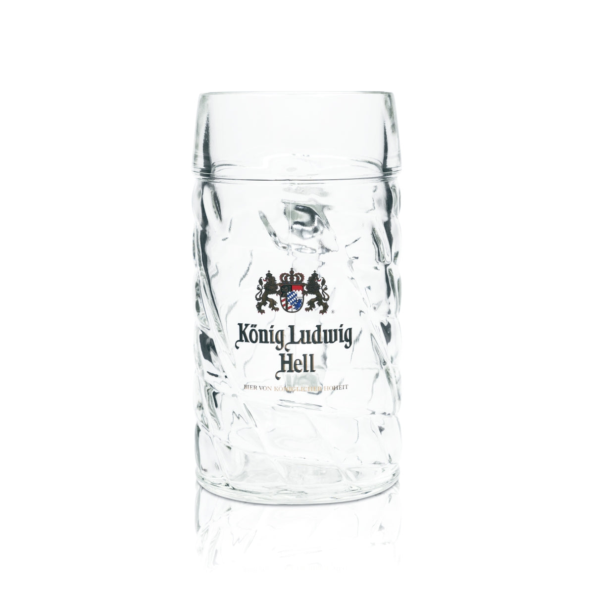 König Ludwig Maßkrug Glas 1L Seidel Humpen Krug Henkel Gläser Wiesn München Bier