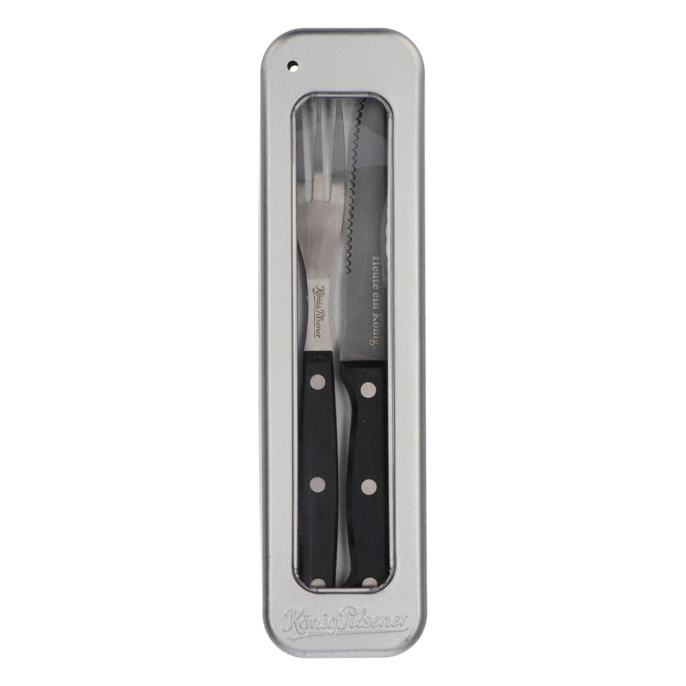 König Pilsener Bier Grillbesteck Steakbesteck Messer Gabel Edelstahl