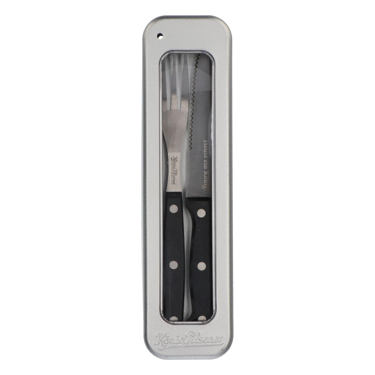 König Pilsener Bier Grillbesteck Steakbesteck Messer Gabel Edelstahl