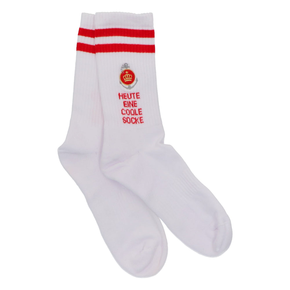 König Pilsener Bier Socken Weiß-Rot "Heute eine coole Socke" Gr. 39-42