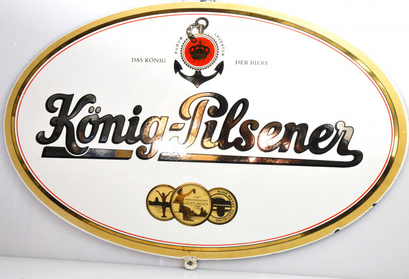 König Pilsener Emaille Schild Weiß 64x43cm Wandschild Dekoration Merch Reklame – Ansicht 3