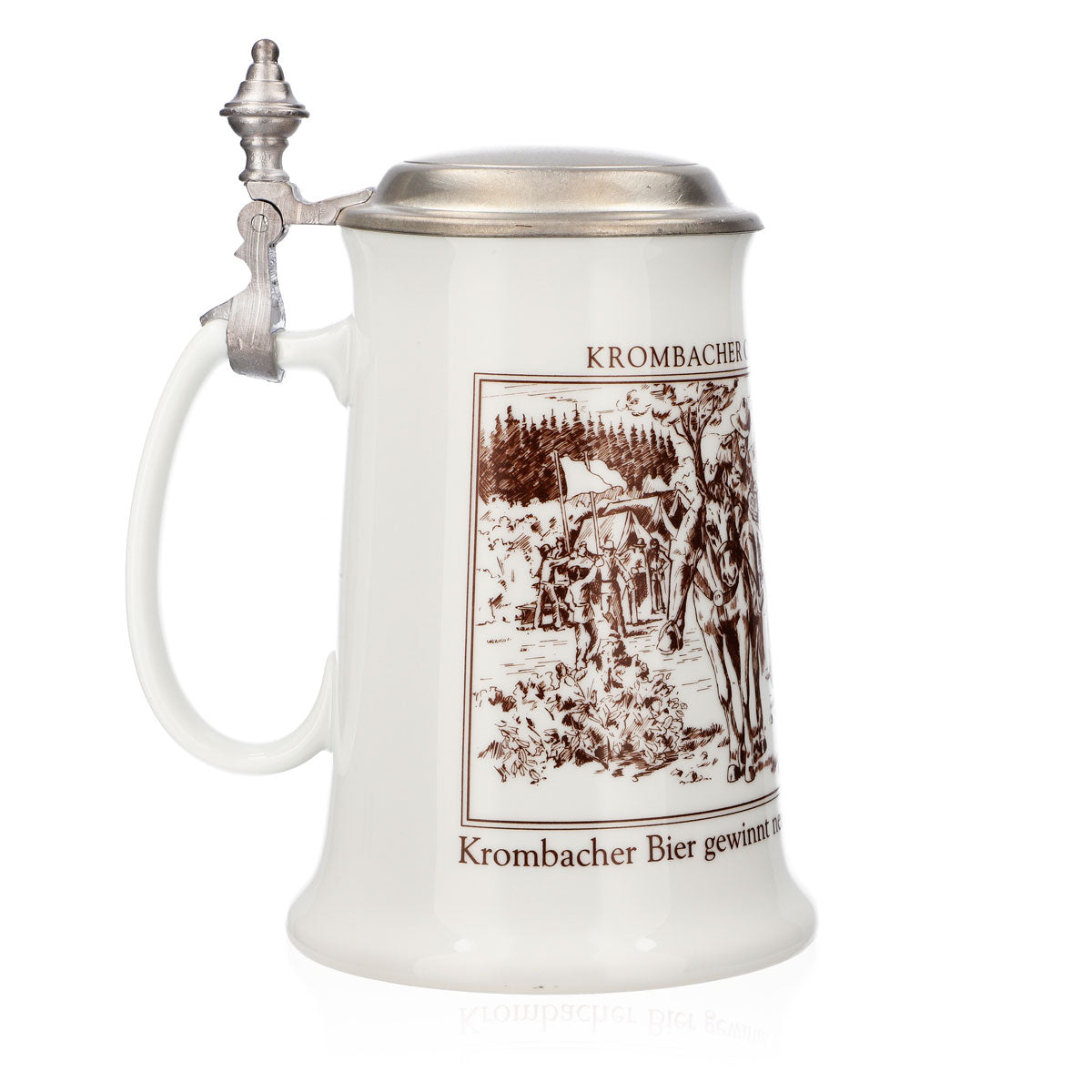 Krombacher Bierglas Jahreskrug 1988 Steinzeugkrug Seidel Zinndeckel 0,9l Krug – Ansicht 3