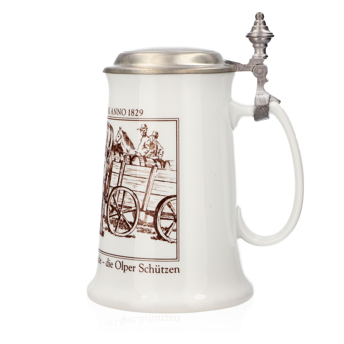 Krombacher Bierglas Jahreskrug 1988 Steinzeugkrug Seidel Zinndeckel 0,9l Krug – Ansicht 5