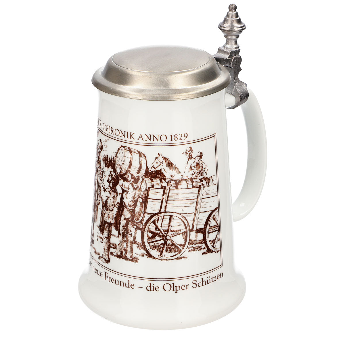Krombacher Bierglas Jahreskrug 1988 Steinzeugkrug Seidel Zinndeckel 0,9l Krug – Ansicht 6
