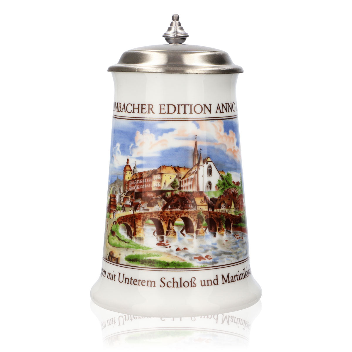 Krombacher Bierglas Jahreskrug 1989 Steinzeugkrug Seidel Zinndeckel 0,9l Krug