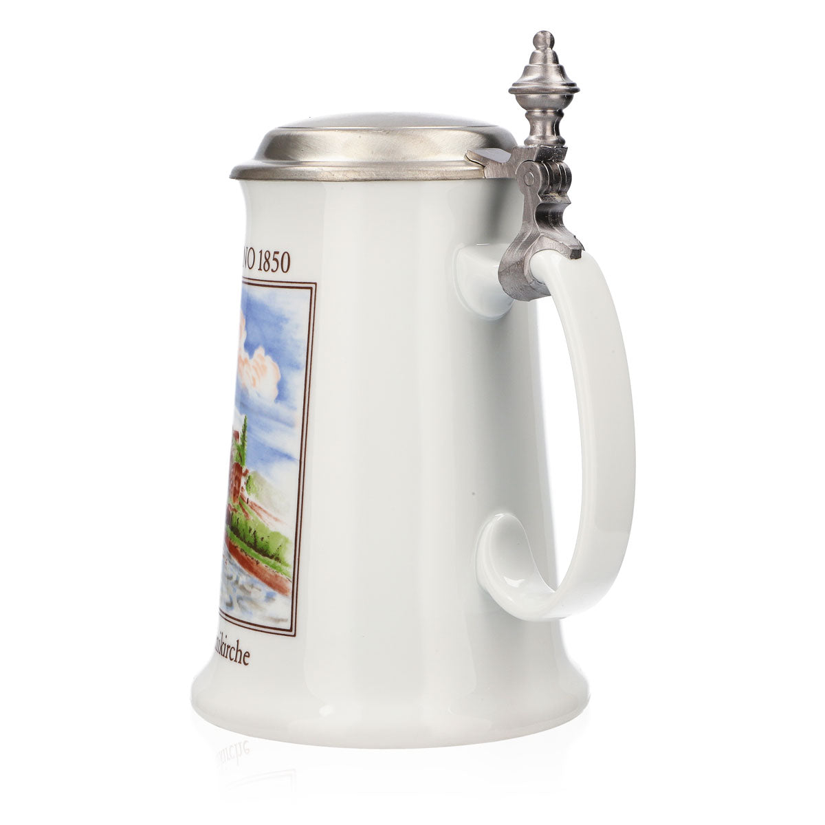 Krombacher Bierglas Jahreskrug 1989 Steinzeugkrug Seidel Zinndeckel 0,9l Krug – Ansicht 4