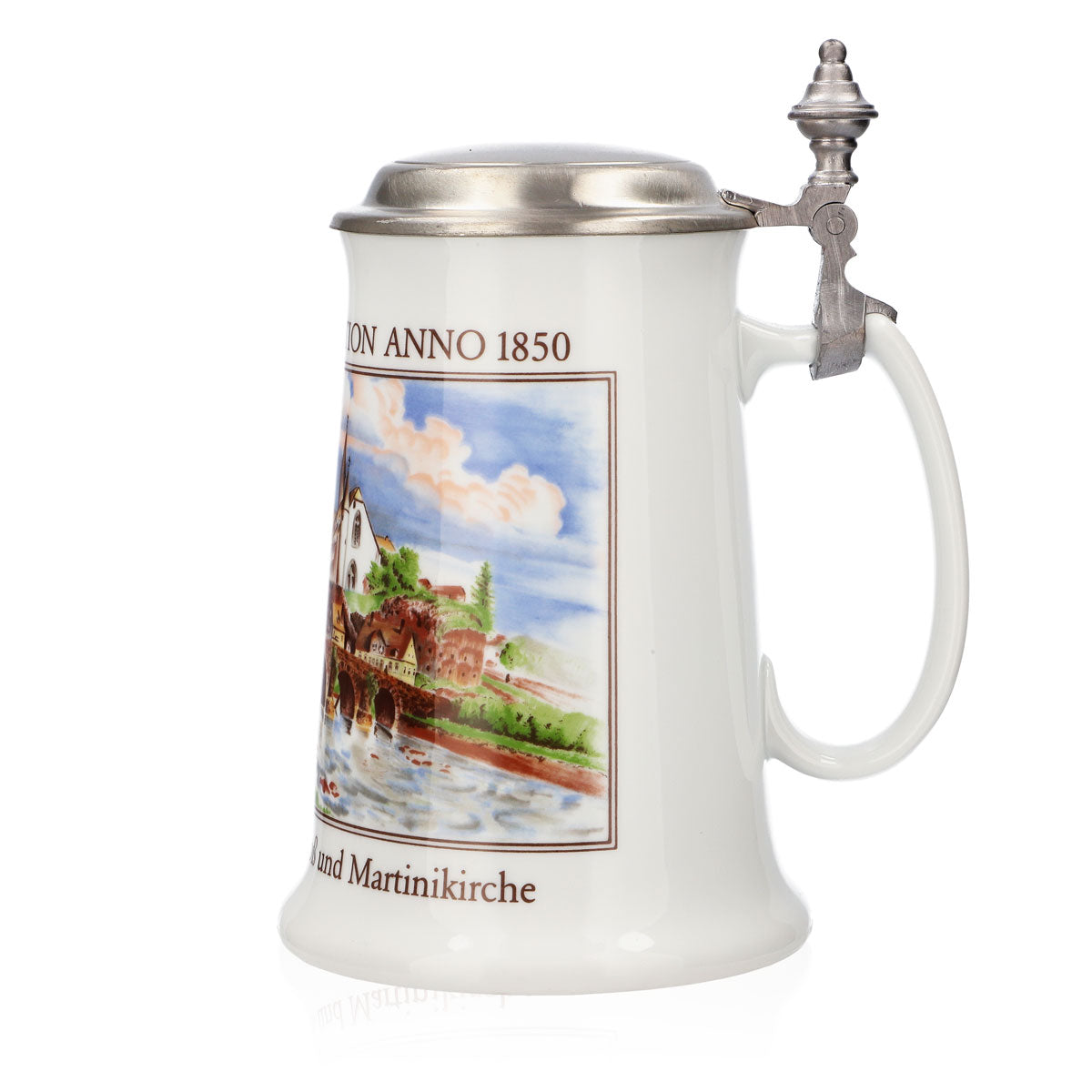 Krombacher Bierglas Jahreskrug 1989 Steinzeugkrug Seidel Zinndeckel 0,9l Krug – Ansicht 5