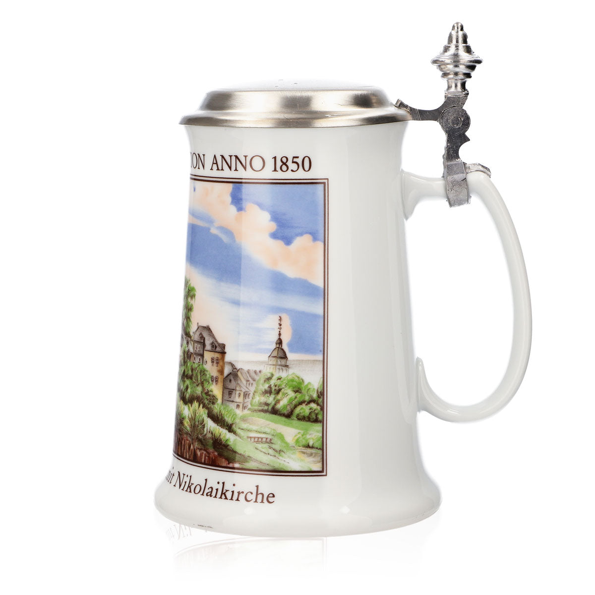 Krombacher Bierglas Jahreskrug 1991 Steinzeugkrug Seidel Zinndeckel 0,9l Krug – Ansicht 5