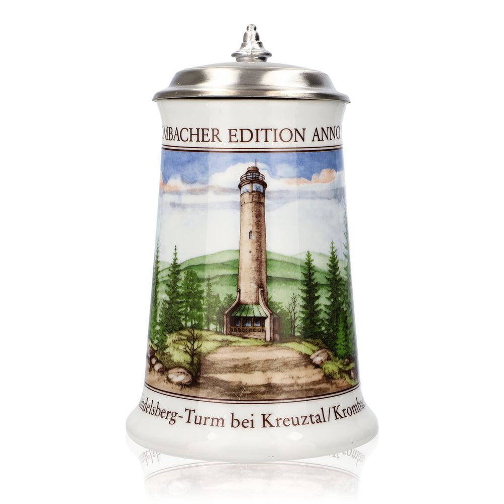Krombacher Bierglas Jahreskrug 1992 Steinzeugkrug Seidel Zinndeckel 0,9l Krug